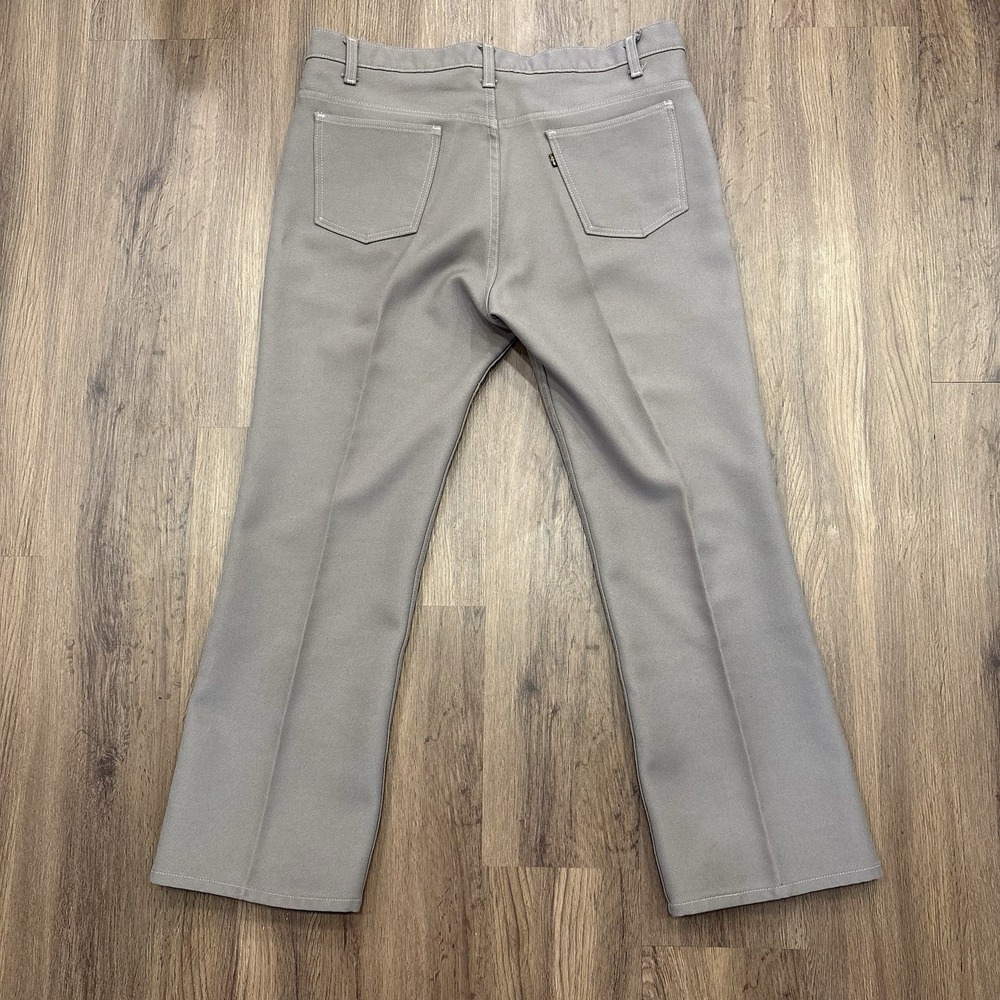 Levi's Black Tag Vintage 1970s Polyester Pants‎ W40 L30 Gray USA - Picture 5 of 16